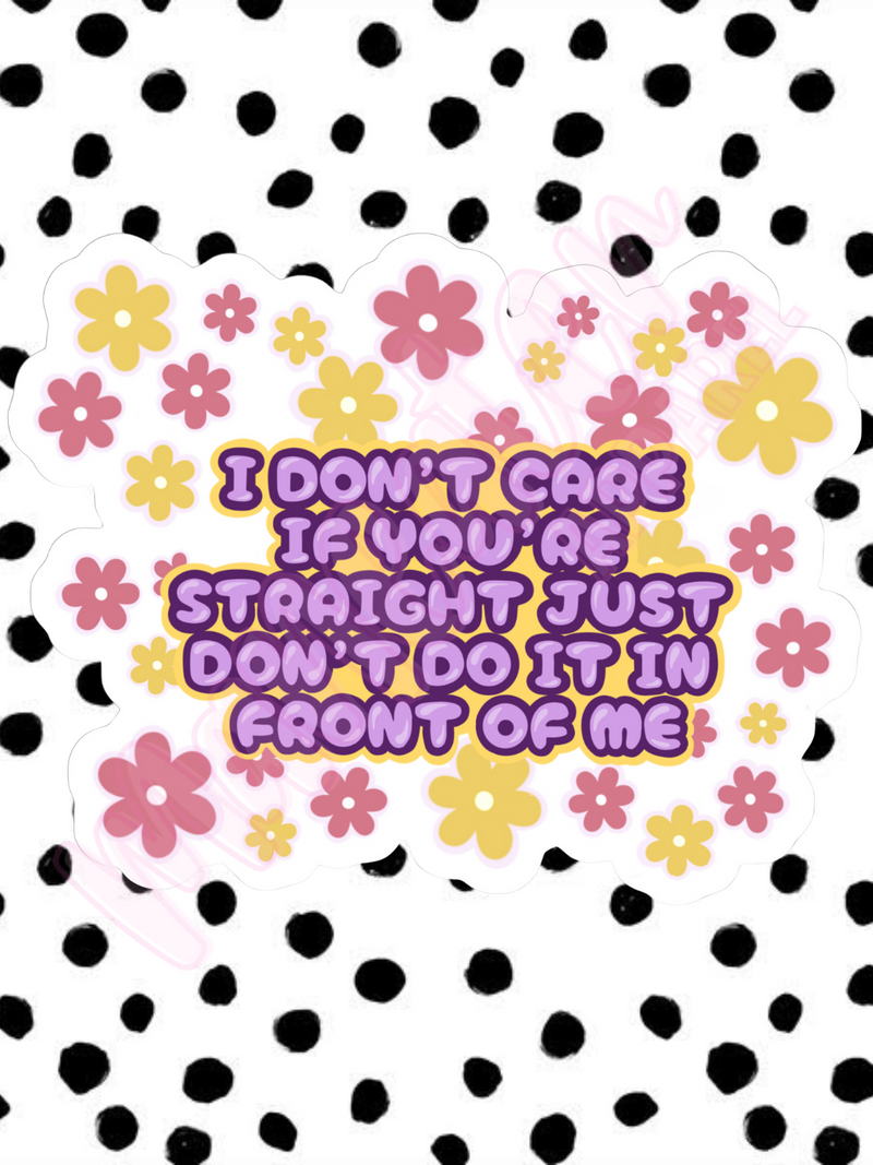 i don't care if you're straight just don't do it in front of me vinyl sticker